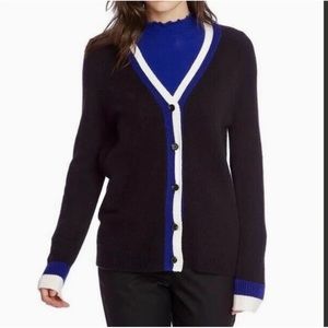 NWT Court & Rowe Women’s Button Down Cardigan Sweater Black and Blue Size Small